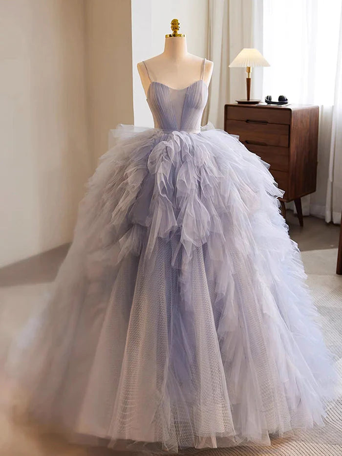 Women's Transitional Outfit Quinceanera Dress Tulle Long Prom Gown Long Sweet Dress