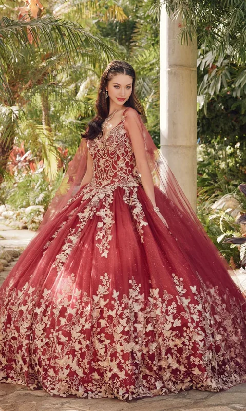 Women's Trendy Attire Quinceañera Dress with Sheer Cape Ball Gown Quinceanera Dresses Princess Dress with Appliques