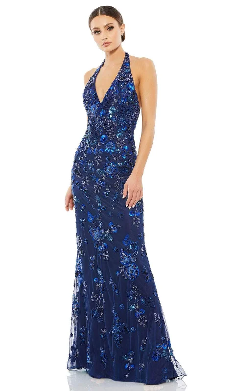 Stylish Outerwear Clothing For Women Mac Duggal 5484 - Plunging Beaded Floral Gown