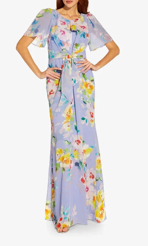 Modern Women's Clothes Adrianna Papell AP1E209584 - Floral Tie Waist Dress