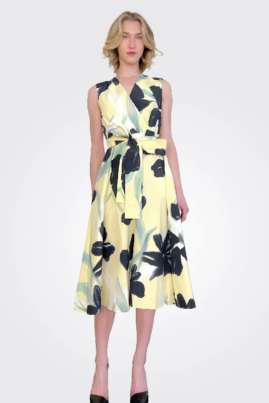 Trendy Women's Dresses Online Floral Tie Dress - Ginger