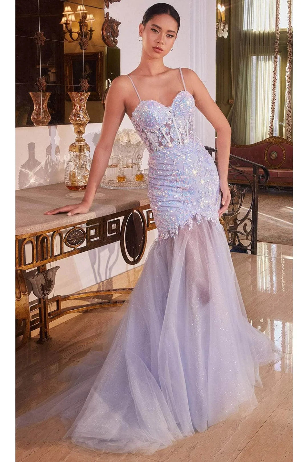 Comfortable Casual Wear Sweetheart corset gown with sparkling embroidery and a lace-up back The mermaid silhouette