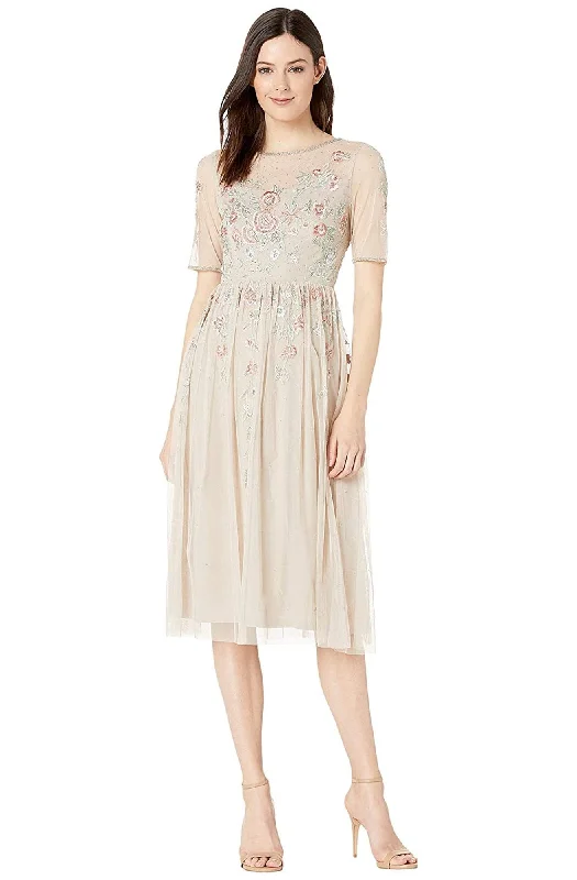 Women's Party Clothes Adrianna Papell - Floral Embroidered Flared Dress AP1E205374SC