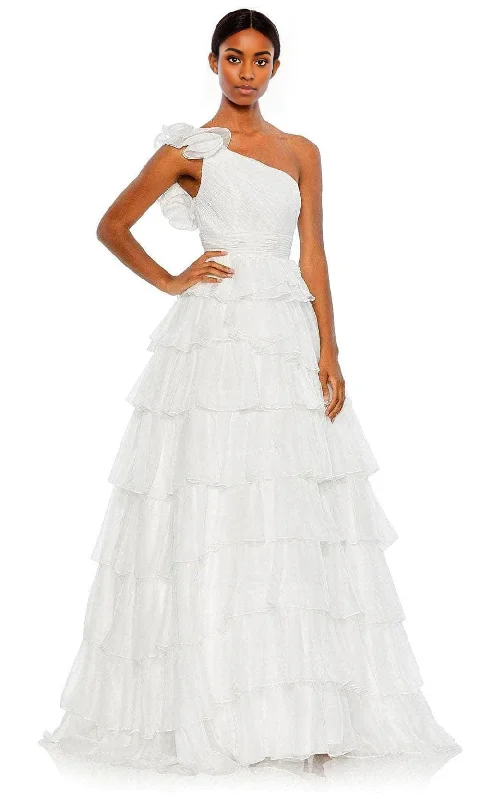 Women's Casual Outfit Tiered A-Line Princess One-shoulder Prom Gown