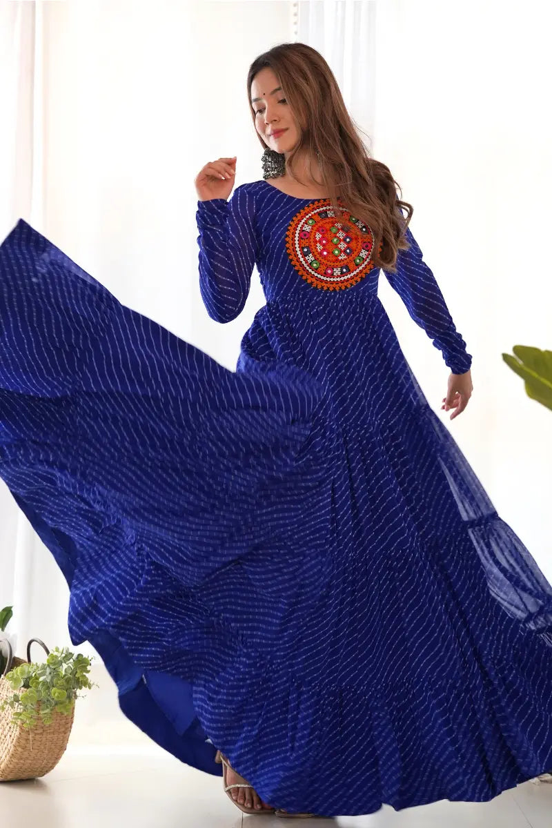 Trendy Women's Dresses Online Laheriya Print Navratri Gown Buy Online 2024