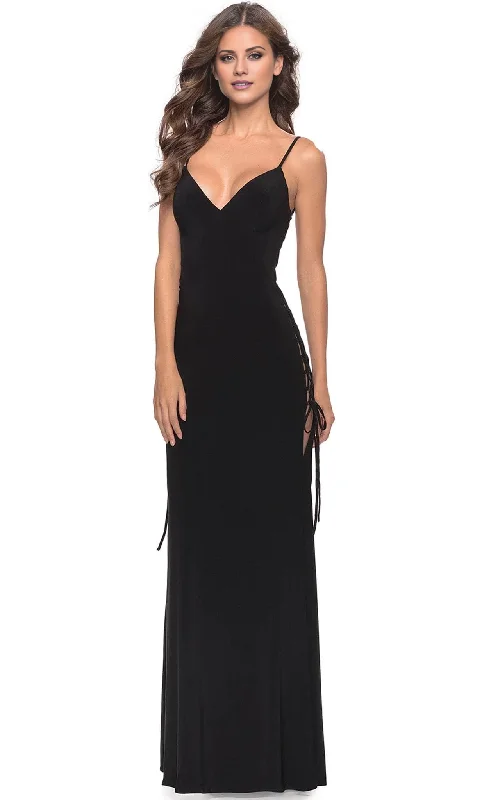 Women's Activewear Outfit Black Braided Detail Floor-length Backless Sexy V-Neck Long Gown