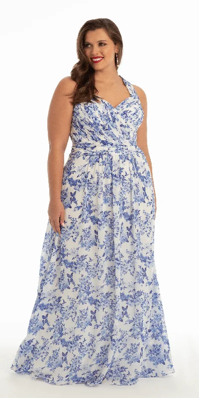 Women's Floral Print Outfit Sweetheart Floral A Line Dress with X Back