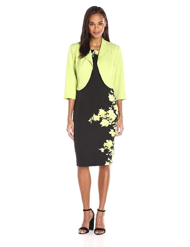 Women's Clothing With Trendy Designs Maya Brooke - Floral Printed Fitted Dress With Jacket 26323SC