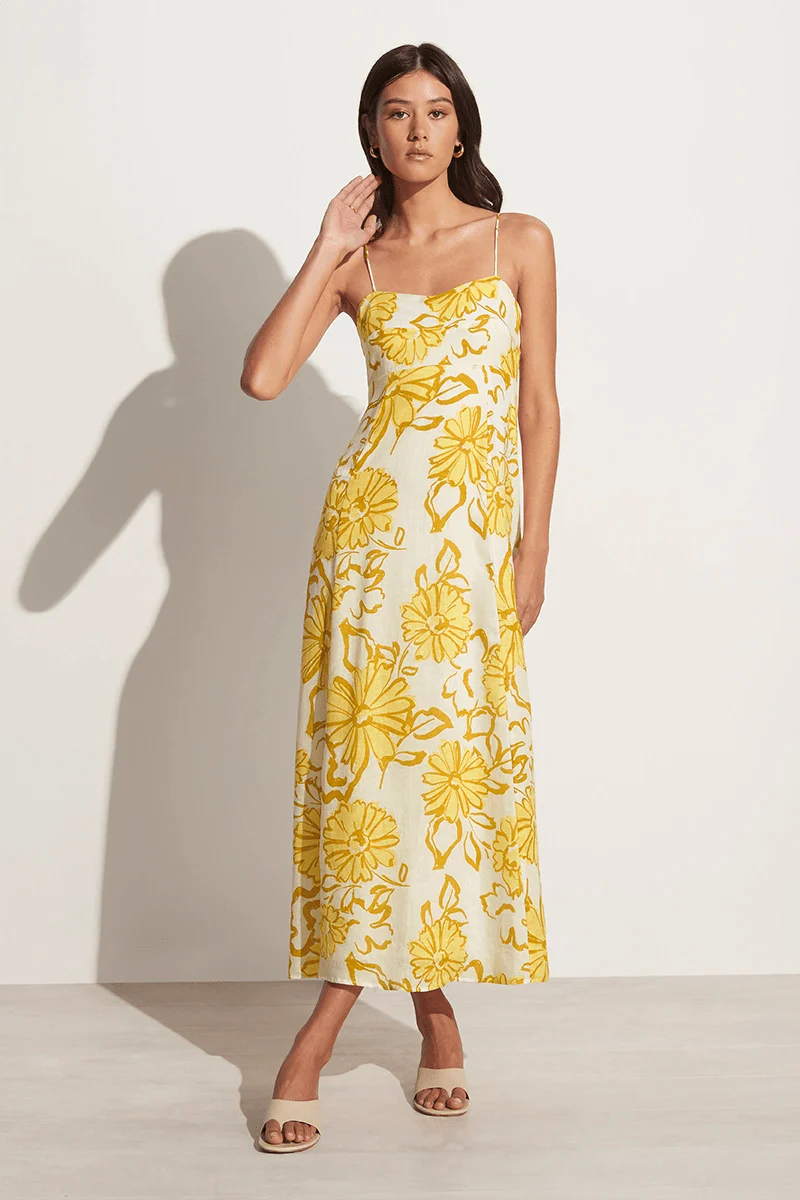 Women's Trendy Outfit Sorso Midi Dress - Cagliari Floral Print