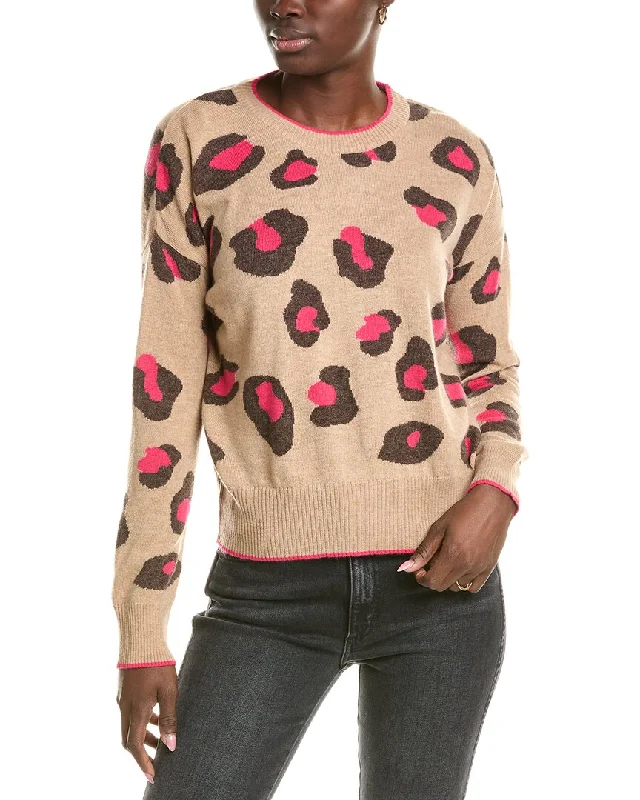 Women's High-Fashion Clothes Brodie Cashmere Wool & Cashmere-Blend Intarsia Leopard Jumper