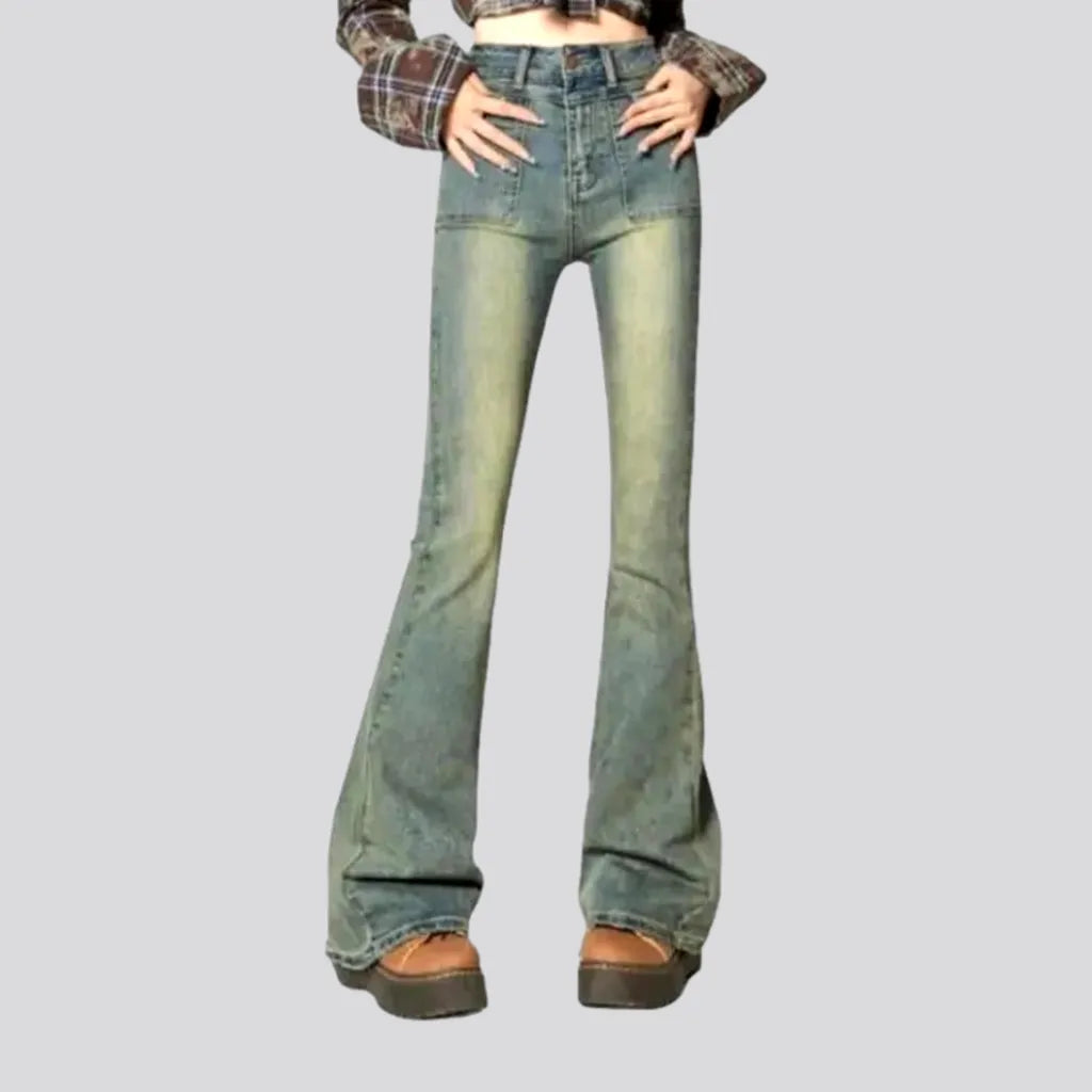 Sustainable Fashion Clothing For Women High-waist bootcut jeans
 for women