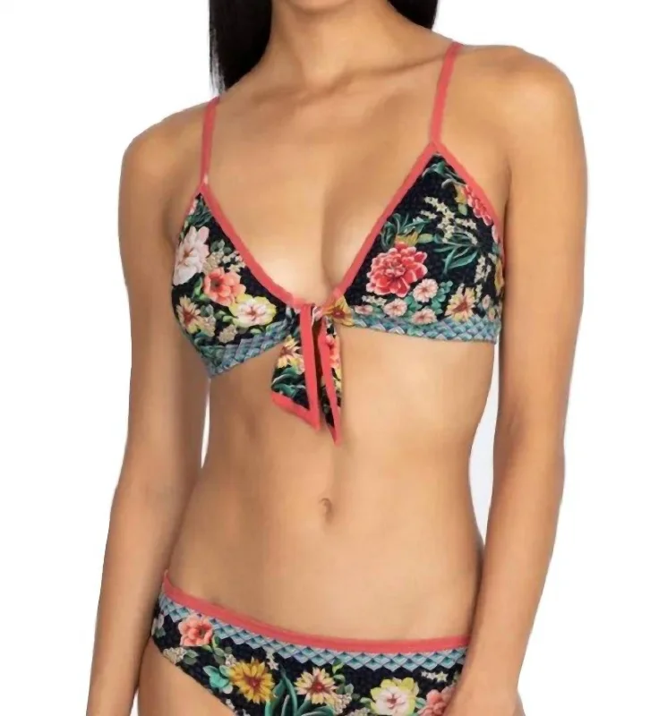 Women's High-Fashion Clothes Mia Front Tie Bikini Top In Multi