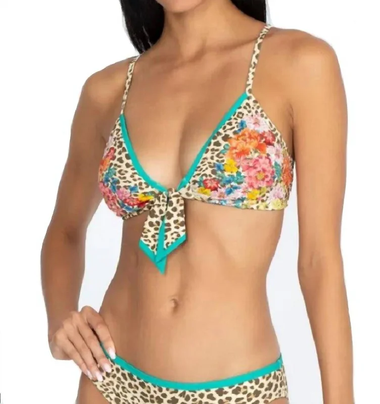 Women's Comfortable Apparel Mia Front Tie Bikini Top In Multi