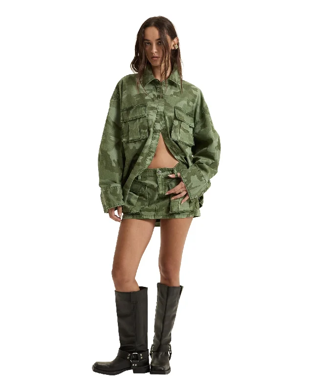 Shop Ladies Clothes MICRO MINI CARGO SKIRT HASH CAMO