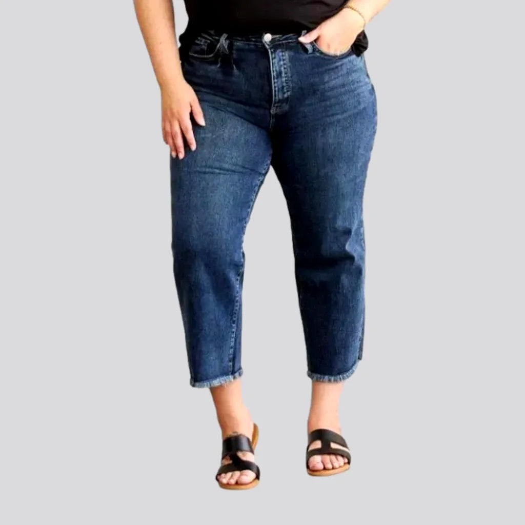 Women's High-Fashion Apparel Plus-size dark wash jeans