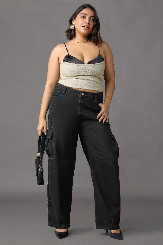 Outfits For Girls Onyx Opulence Curve Cargo Jeans