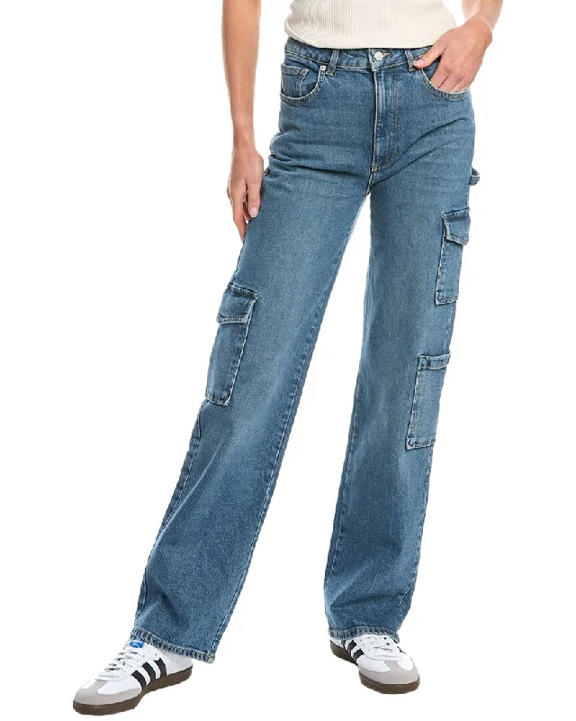 Women's Fashion Essentials ba&sh Blue Straight Cargo Jean