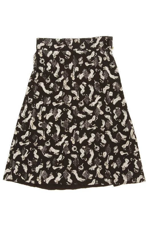 Casual Women's Clothing Online Louis Vuitton - White and Black Print Skirt - FR 40