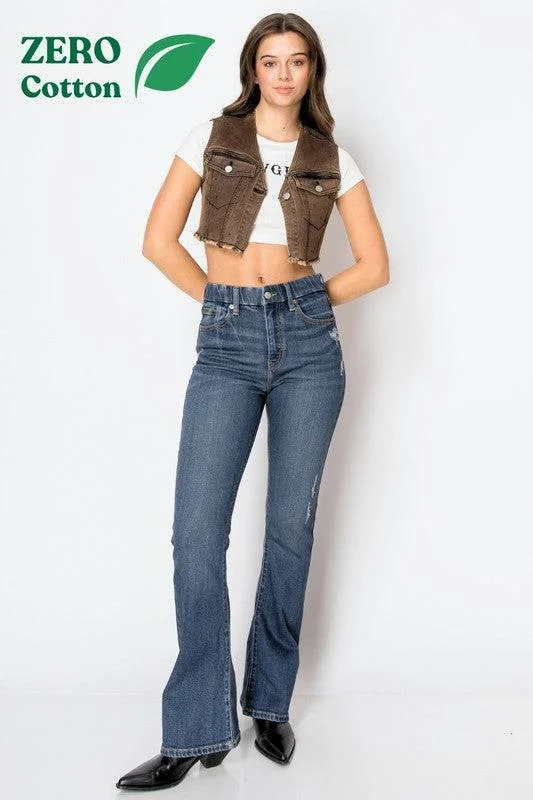 Online Boutiques CORSET& ECO FABRIC HIGH RISE PHONE POCKET BOOTCUT