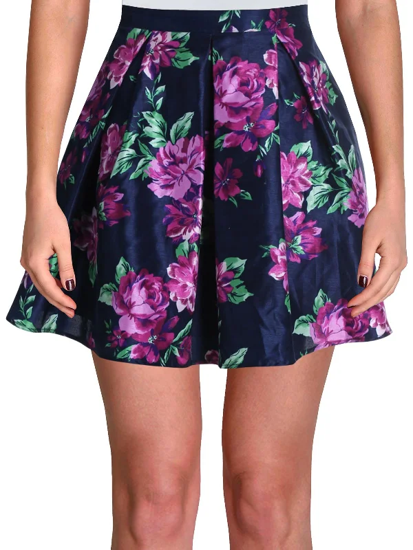 Chic Women's Outfit Ideas Juniors Womens Floral Mini A-Line Skirt