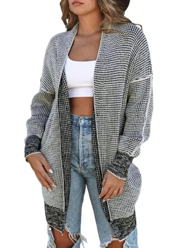 Women's Clothing For Work Mid-Length Knitted Women's Cardigan Sweater