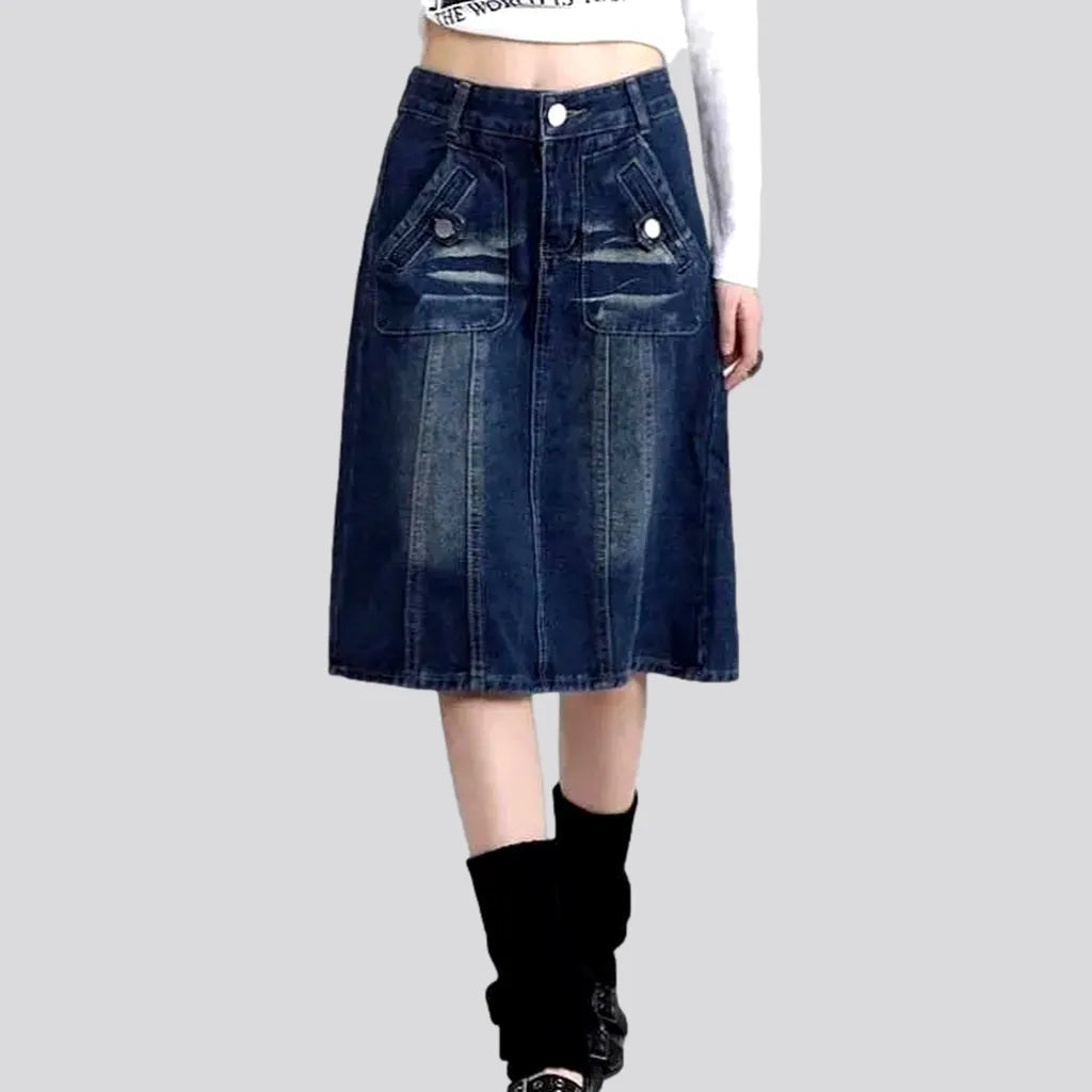 Comfortable Women's Clothes Classic sanded women's jeans skirt