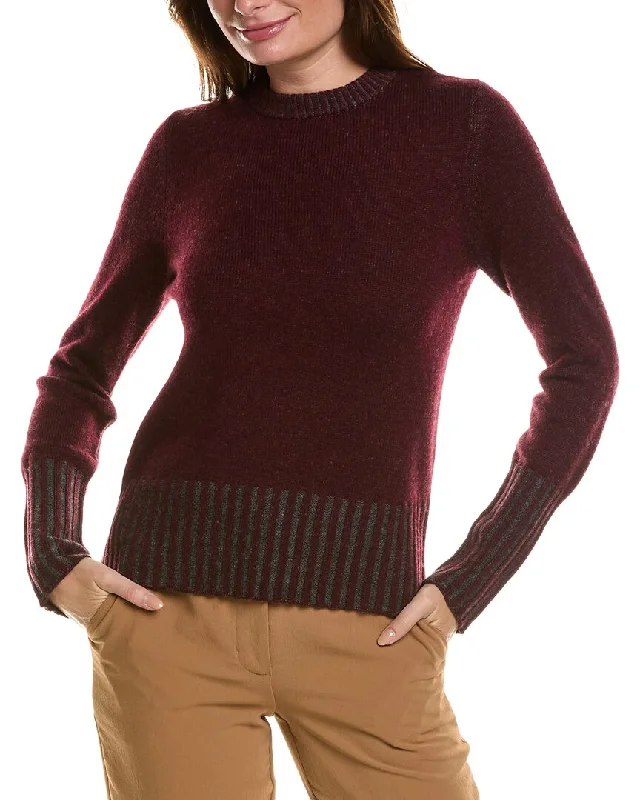 Women's Clothing With Trendy Designs Forte Cashmere Plaited Crewneck Wool & Cashmere-Blend Sweater