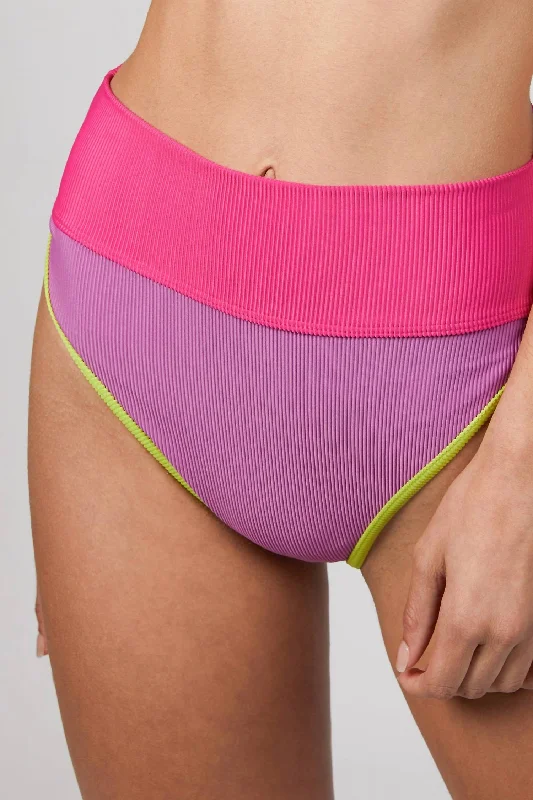 Women's Apparel And Garments Emmy Bottom In Lime Punch Colorblock