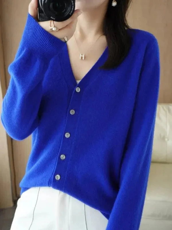 Women's Clothes And Apparel V-neck Short Women Cardigan Sweater