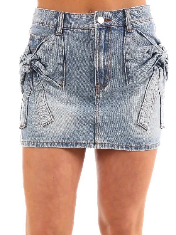 Fashionable Women's Clothes Sweet Pocket Denim Mini Skirt