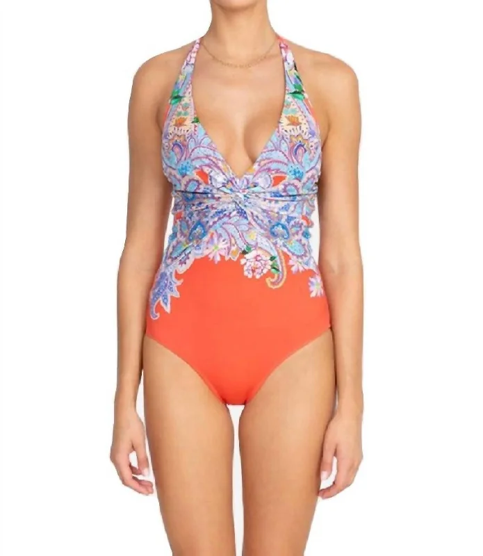 Timeless Women's Clothing Drew Twist One Piece In Orange Multi