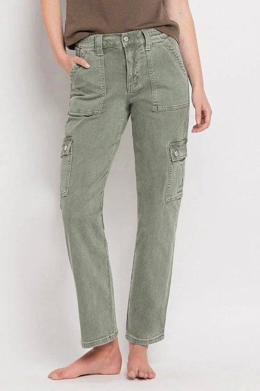 Comfortable Women's Clothing High Rise Cargo Straight Jeans