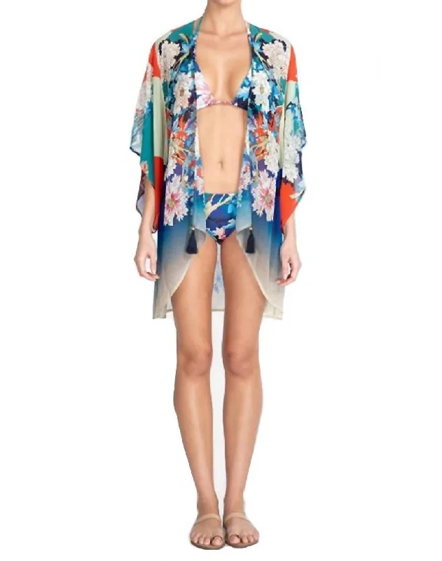 Timeless Women's Apparel Marritt Short Kimono In Multi