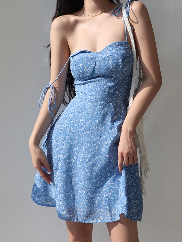 Timeless Women's Apparel Tie Strap Graceful Denim Corset Top