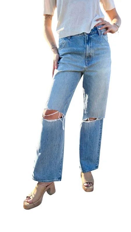 Women's Street Style Casual Wear Heidi Jean In Distressed Blue