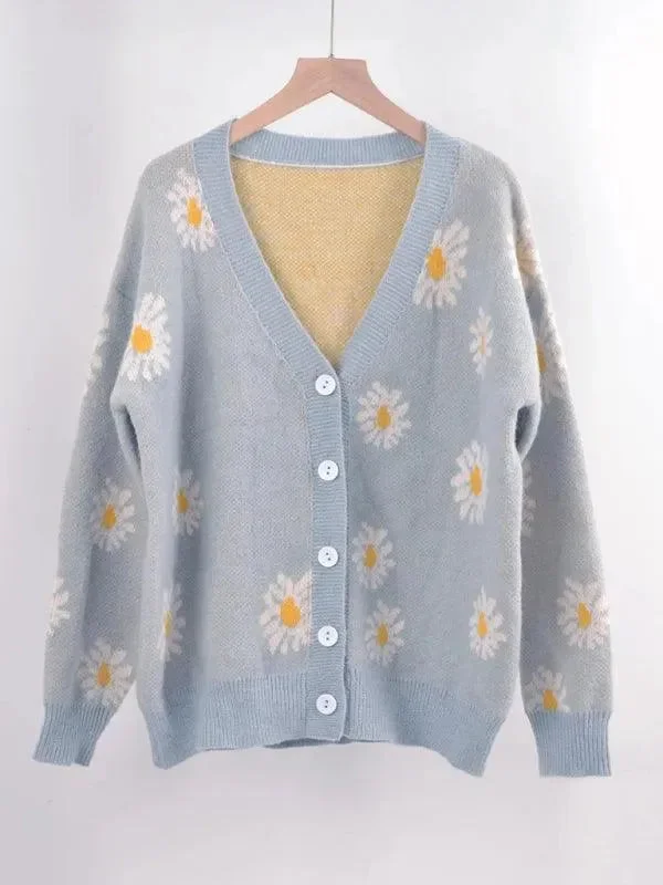 Women's Trendy Outfits Daisy Knitted  Women Cardigan Sweater