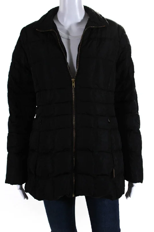 Holiday Discount Moncler Women's High Neck Quilted Mid Length Puffer Coat Black