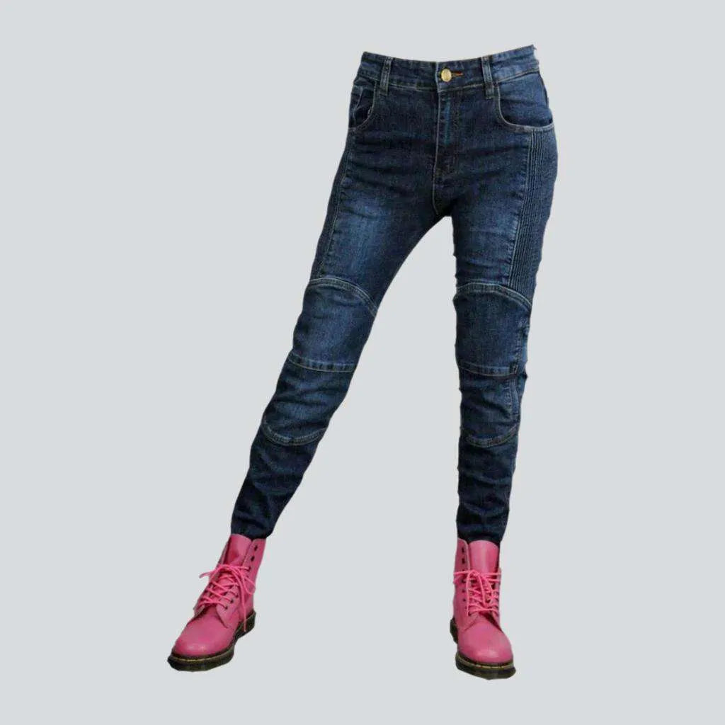 Bundle Offer Wear-resistant ladies biker jeans