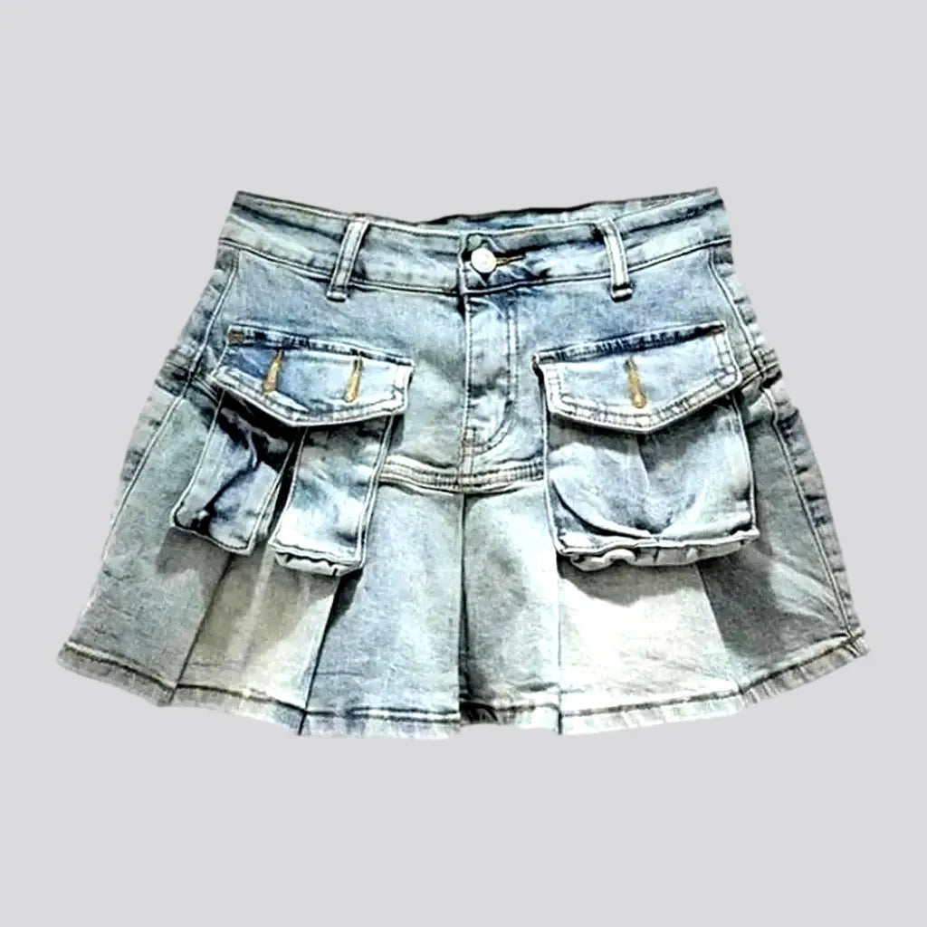 Women's Charming Outfit For Events Mini fashion women's denim skort