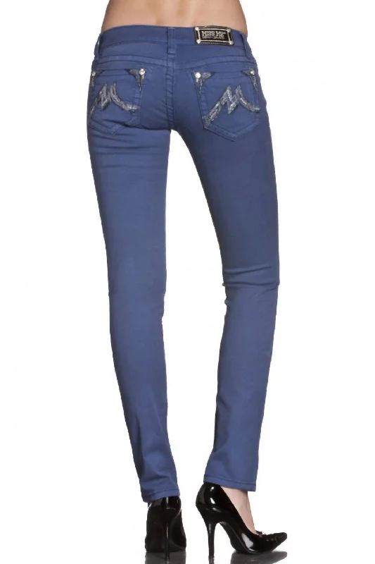 Women's Professional Clothes Skinny Colored Denim In Cobalt