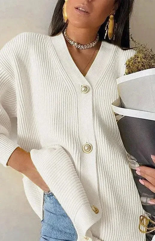 Women's Occasion Wear Apparel Candy Color Casual Loose Cardigan Sweater