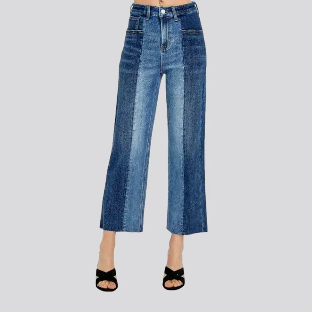 Affordable Women's Outfit Whiskered mid-waist jeans
 for women