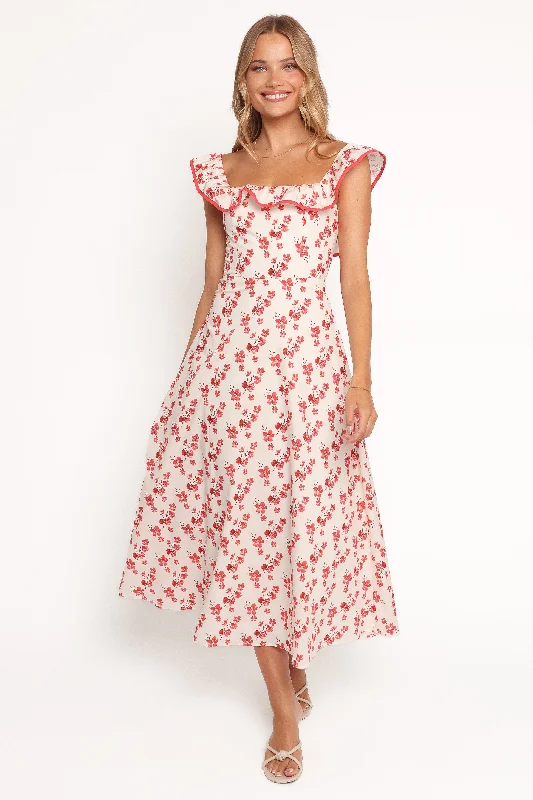 Women's Trendy Clothing Lucille Maxi Dress - Red Floral