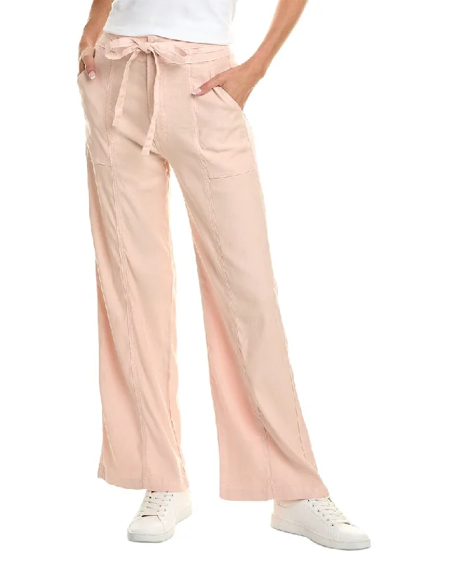 Formal Clothing For Women HUDSON Jeans Cameo Rose Linen-Blend Wide Leg Jean