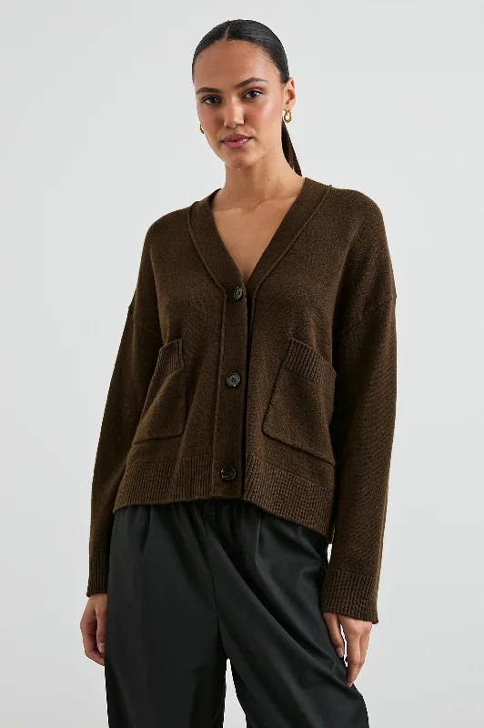 Stylish Women's Clothes for Work and Play LINDI CARDIGAN - DARK MOSS