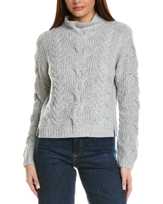 Exclusive Discount Hannah Rose Chunky Cable Funnel Neck Wool & Cashmere-Blend Sweater