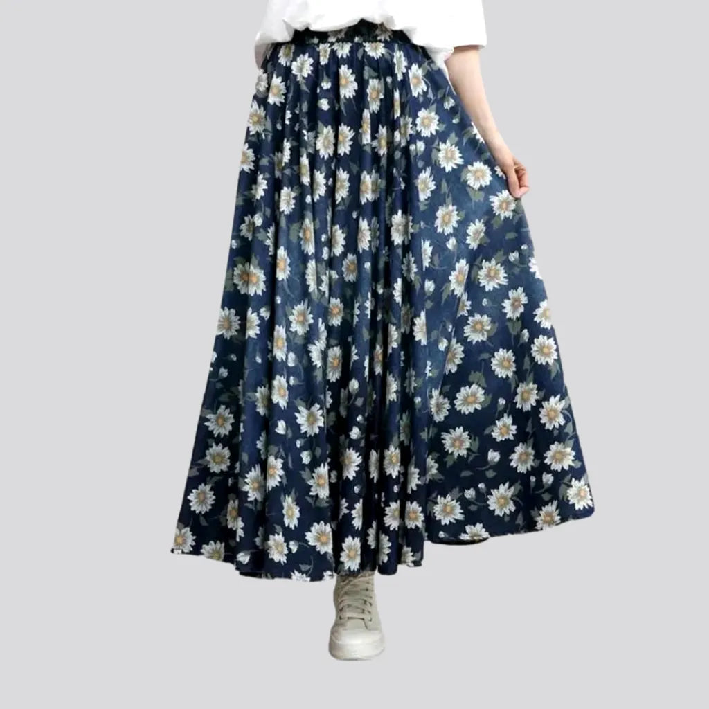 Women's Transitional Apparel Painted women's denim skirt