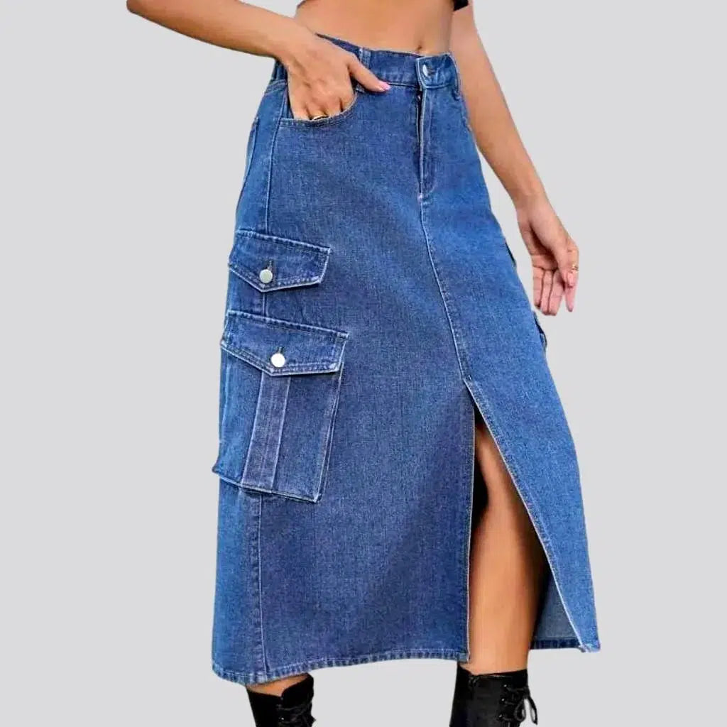 Women's Classic Outfit Front-slit long jeans
 for women