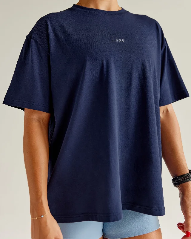 Online Boutiques Go-To FLXCotton Oversized Tee - Future Navy-White