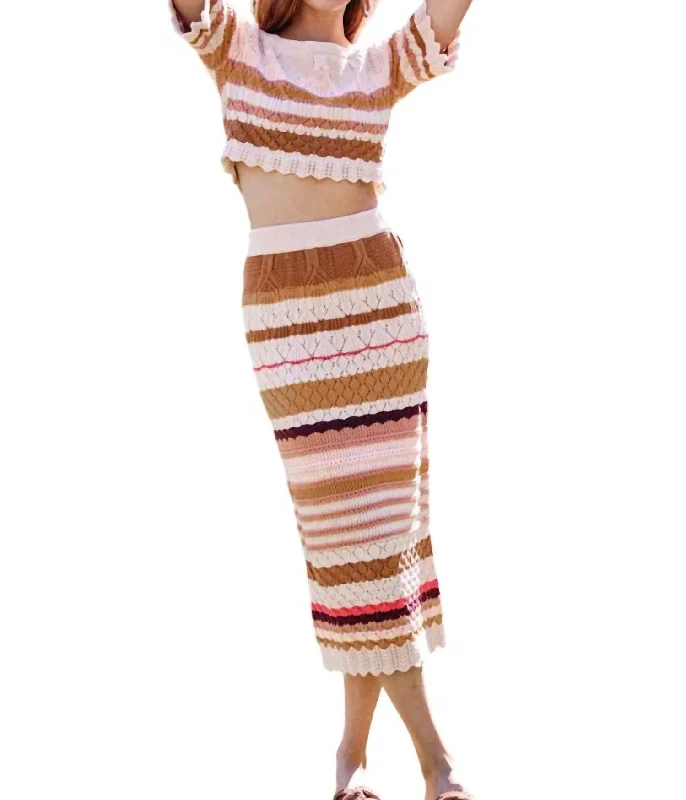 Women's Party Clothes Corinne Crochet Skirt In Multi Stripe